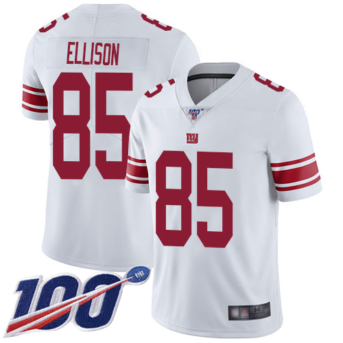 Men New York Giants #85 Rhett Ellison White Vapor Untouchable Limited Player 100th Season Football NFL Jersey